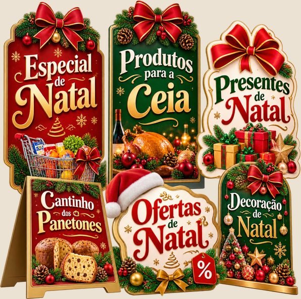 Bônus 6: 12 Placas Natalinas Prontas para Imprimir
