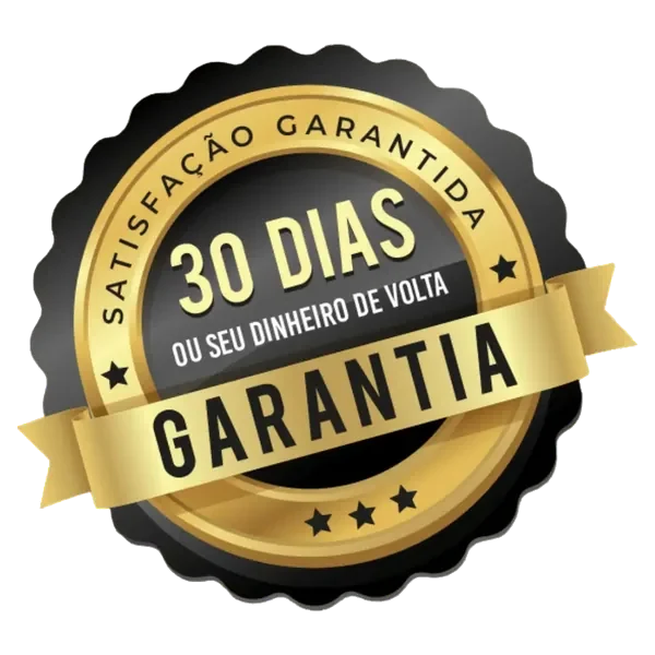 Selo de garantia: 30 dias ou seu dinheiro de volta